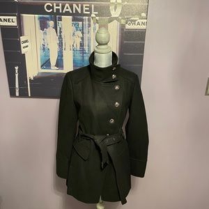 NWOT Kenneth Cole black asymmetrical wool coat